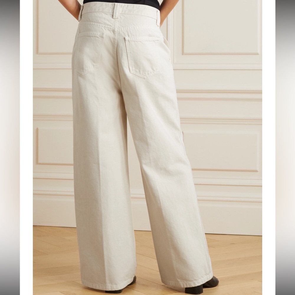 Khaite Ian Mid-Rise Wide Leg Jeans in Ivory - Picture 4 of 4